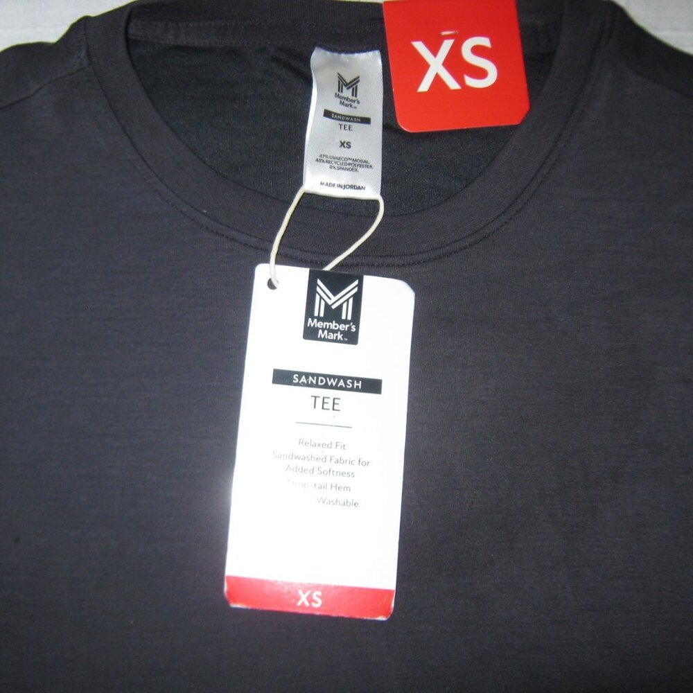 Short Sleeve Stretch Black T-Shirt Womens Soft Sandwash Members Mark Size XS - Picture 2 of 4